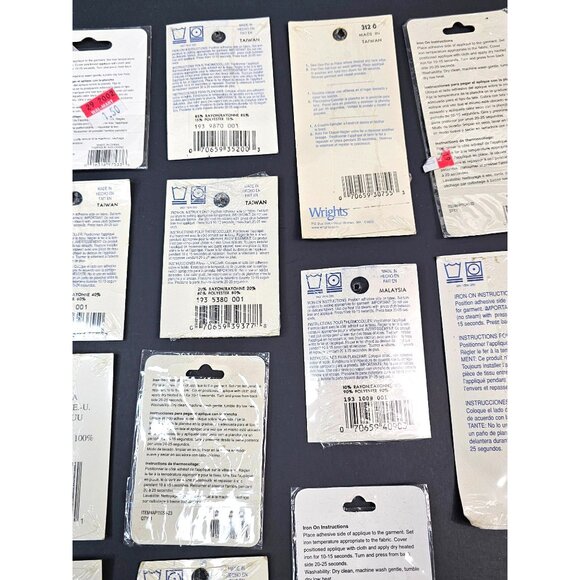 Lot Of 16 Assorted Wrights Iron-On Appliques Patch Up Embroidery Assortment - Picture 11 of 14